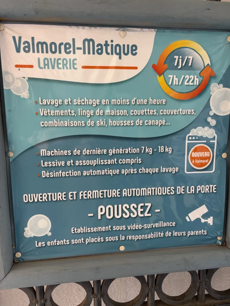 Panneau de la laverie Valmorel-Matique